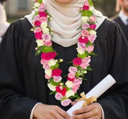 Amazing Achievement A Necklace Graduated With Natural Roses