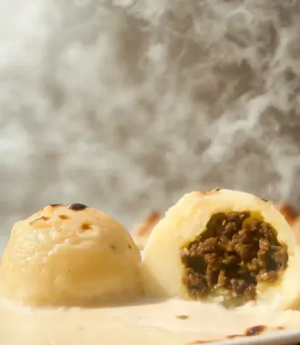 Potato balls with fresh minced meat  Small