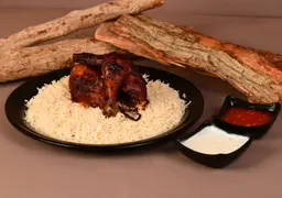 نصف دجاجة لوبيان كاملة مع أرز ابيض
