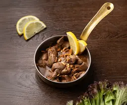 كبدة دجاج مع دبس الرمان