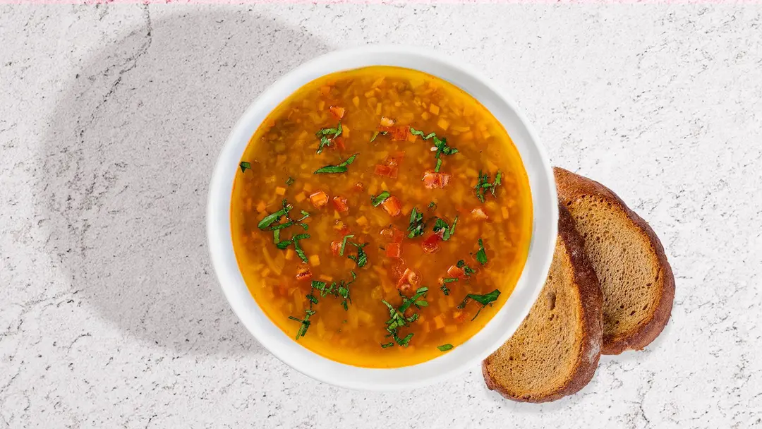 شوربة العدس البني