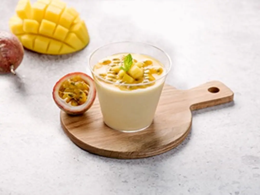 Mango and Passion Fruit Panna Cotta