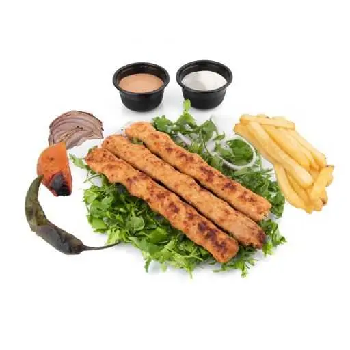 صحن كباب دجاج 3 اسياخ.