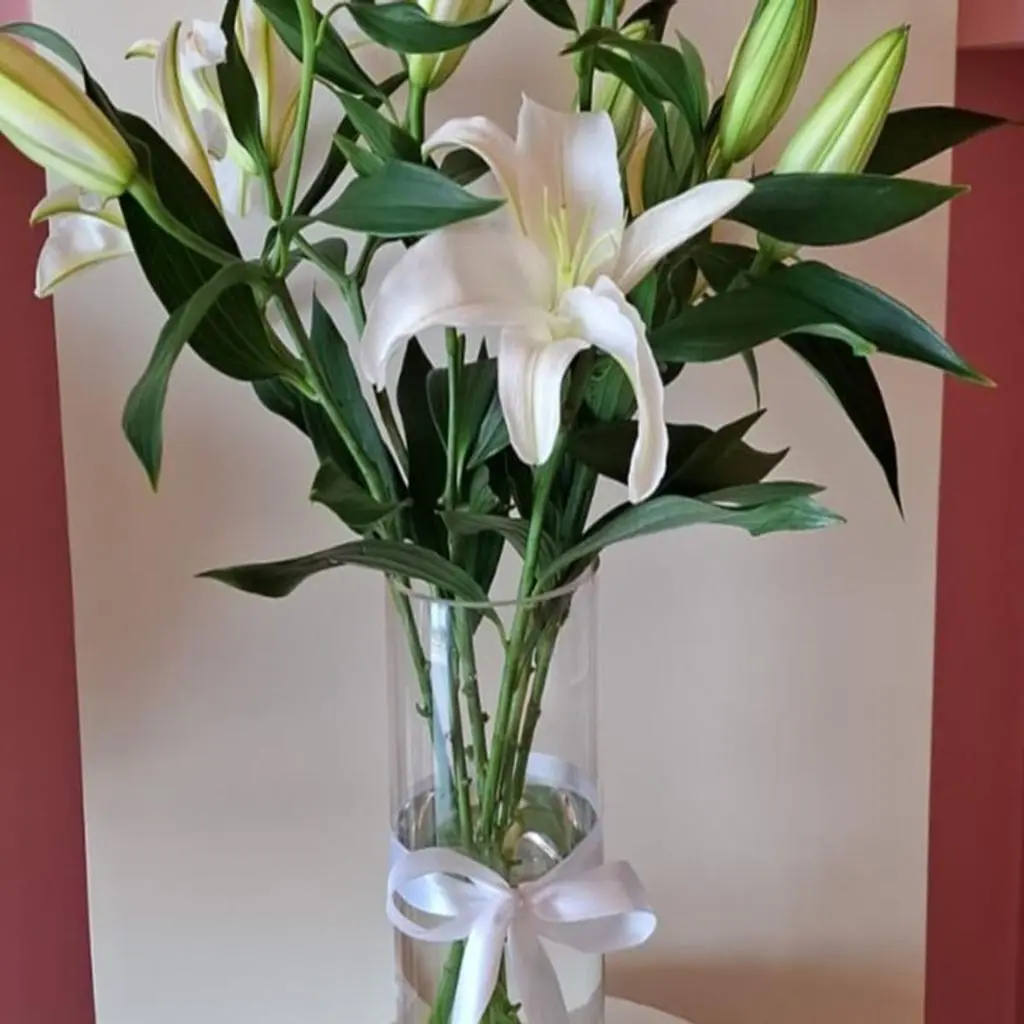 White Lily Vase
