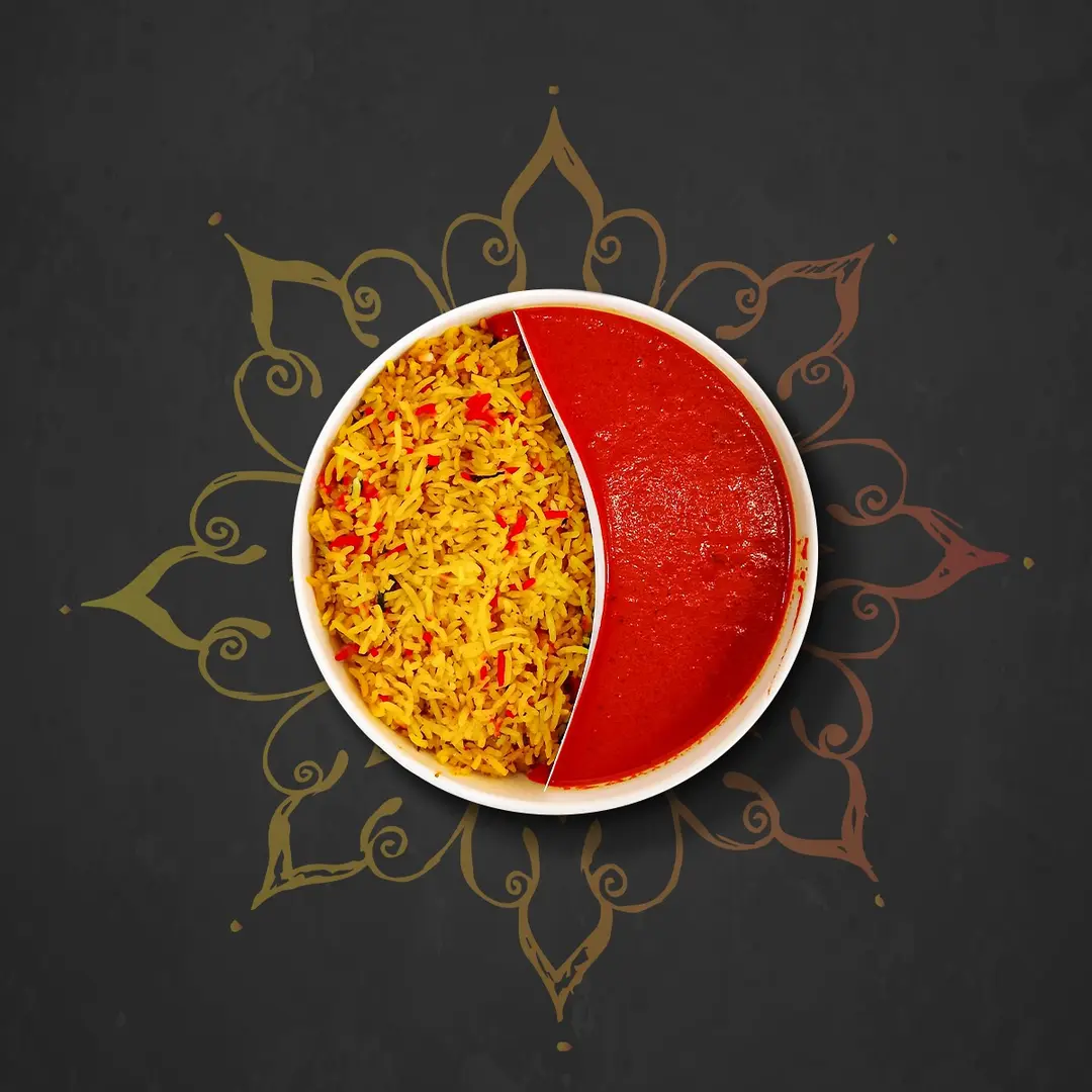 صحن دجاج تكا مسالا مع رز فقط