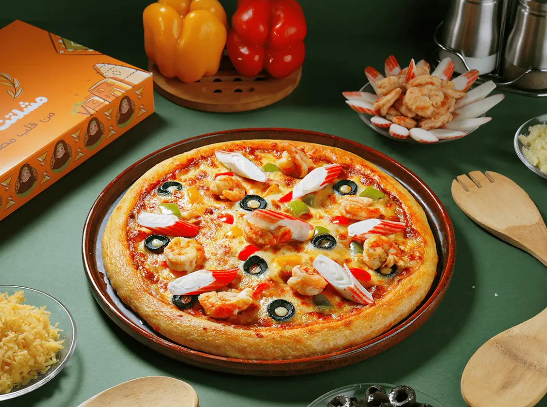 Seafood pizza