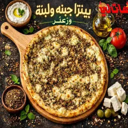 بيتزا جبنة ولبنة وزعتر