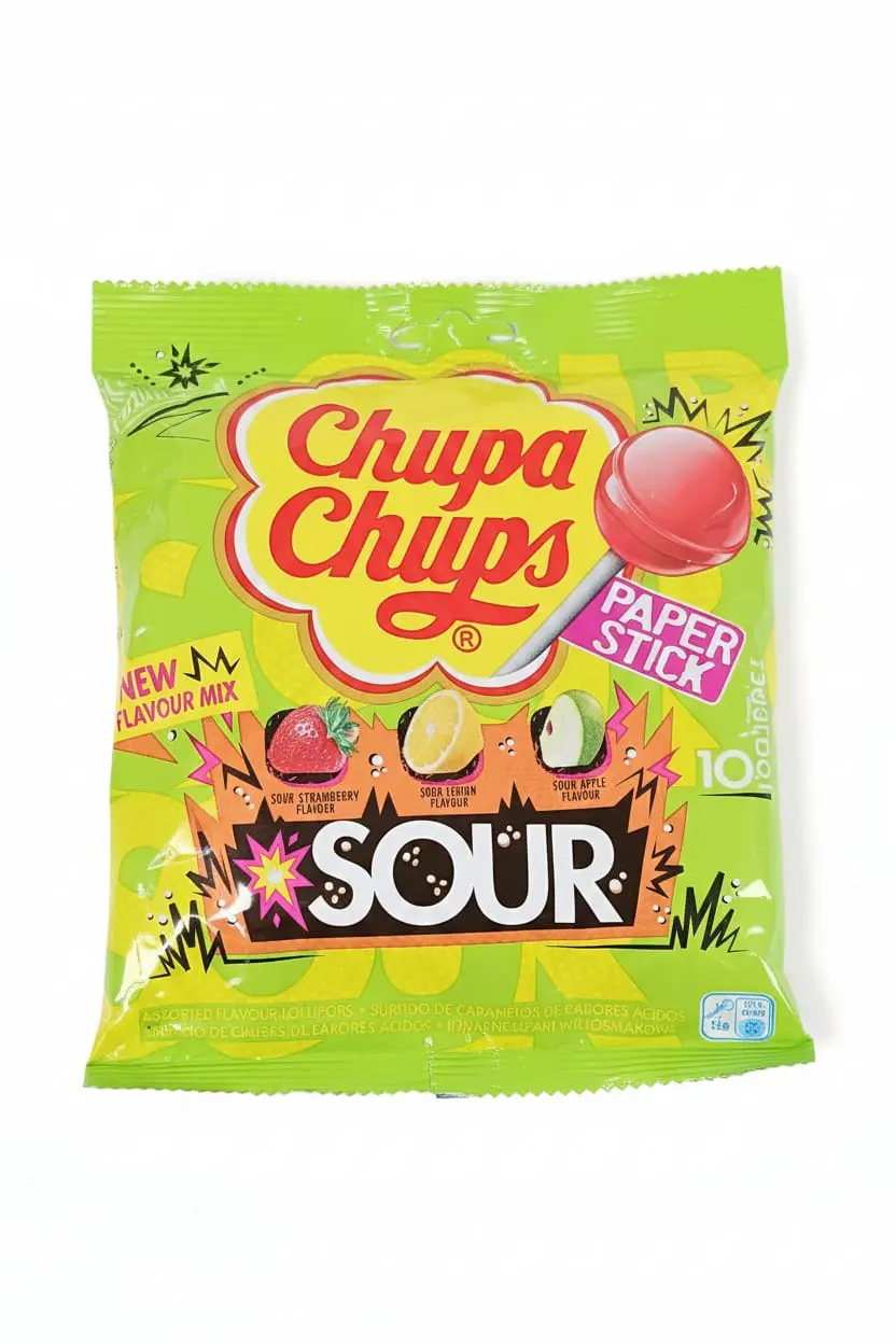 Chupa Chups Mixed Sour Lollipops 10 pieces