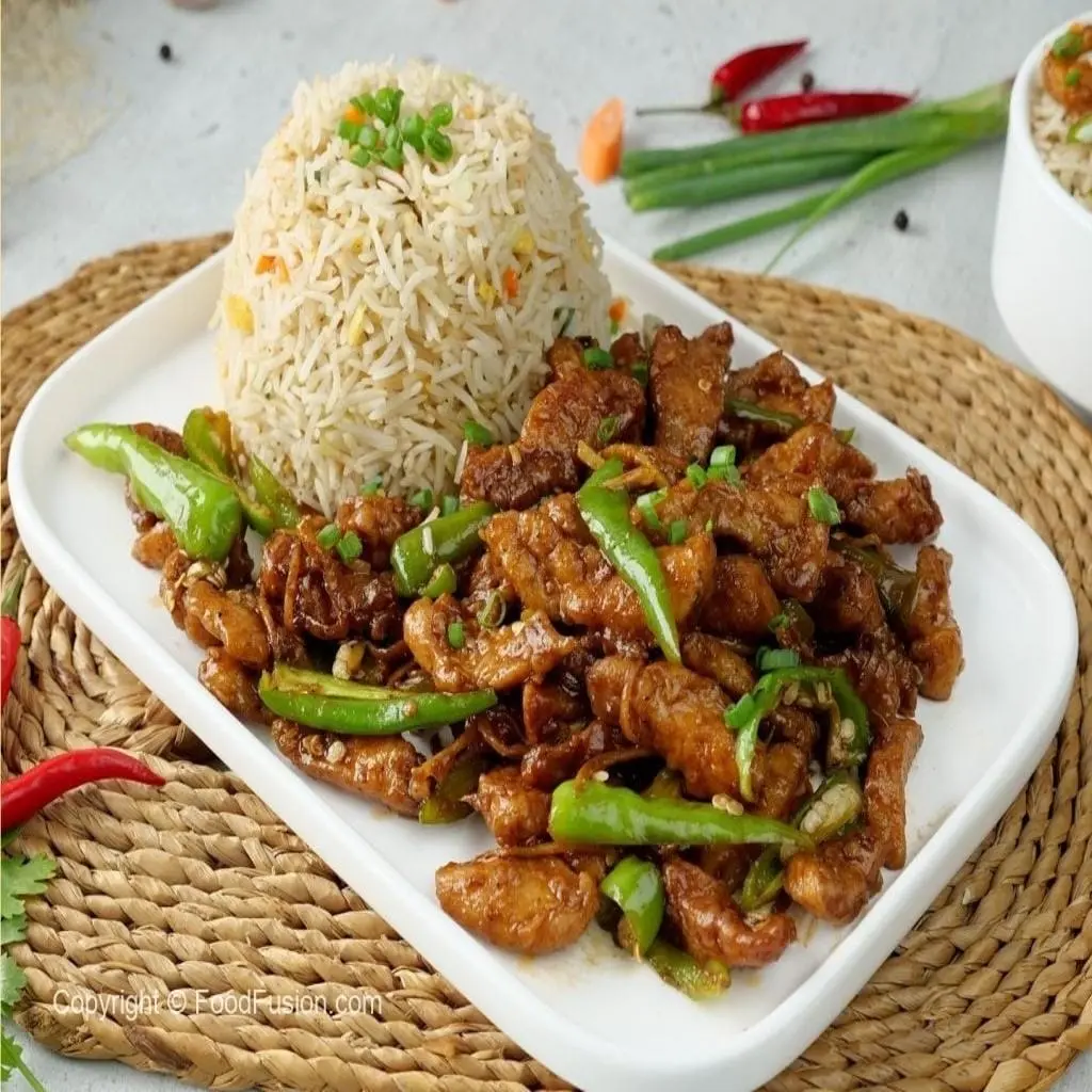 Chicken Chilli Dry with Fried Rice