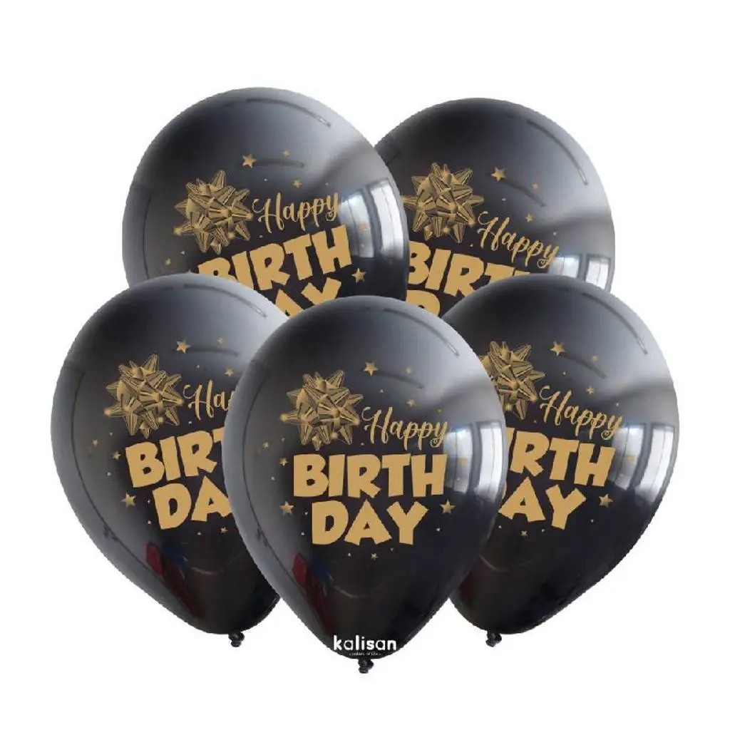 Black Bow Birthday Balloon
