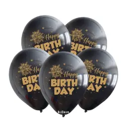 Black Bow Birthday Balloon
