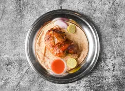 Half grilled chicken