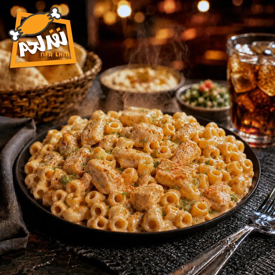 مكرونة بالدجاج والكريمة