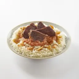 لحمة مع أرز وخضار
