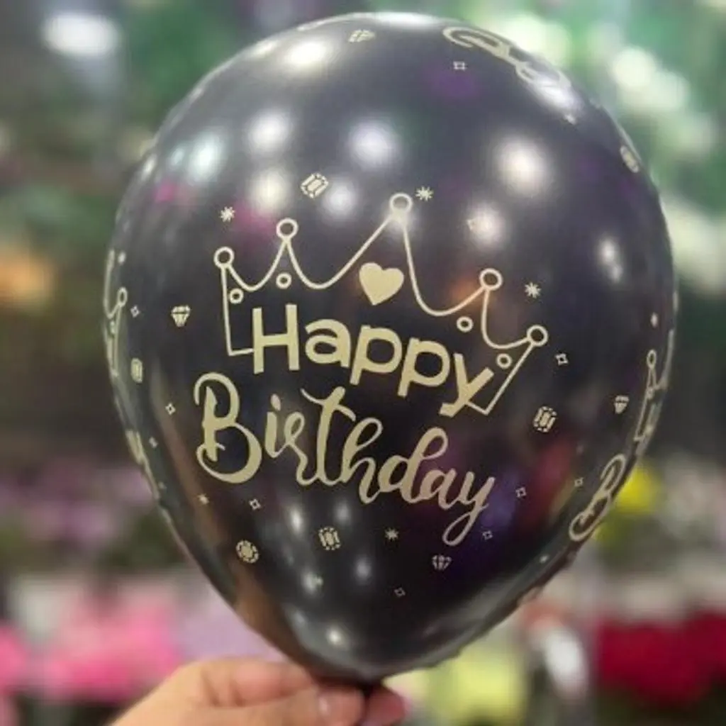 بالون هيليوم عيد ميلاد سعيد أسود