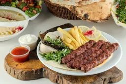 Meat kebab for one person