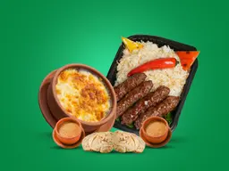 كباب لحم + بشاميل + 2 شوربة لسان + ارز بالشعرية