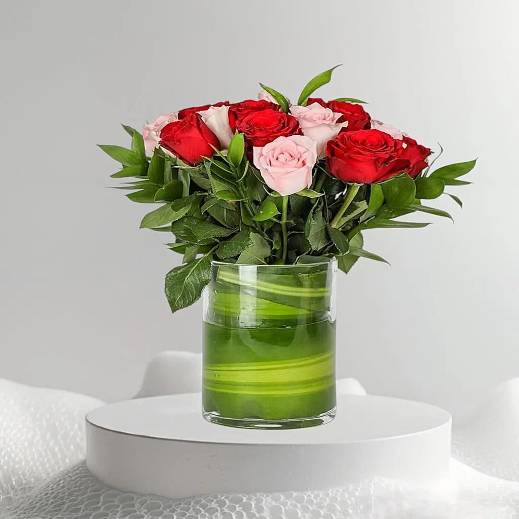 Crimson Petals Roses Arrangement