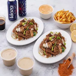 2 مدفون لحم او دجاج اختياري 2 كينزا 2 طحينه 1 بطاطس مبهره 1 زبادي مخلوط