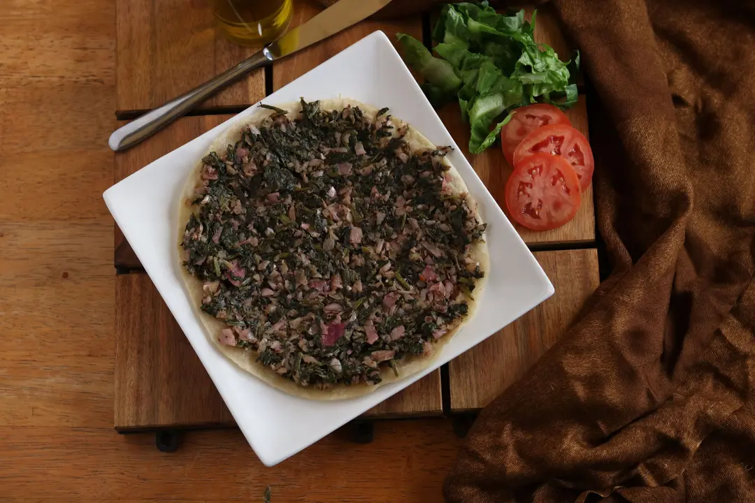 Spinach Mana'eesh (Saj)