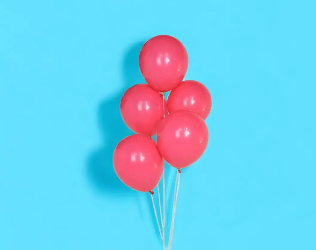 Five Fuchsia Helium Balloons 0178