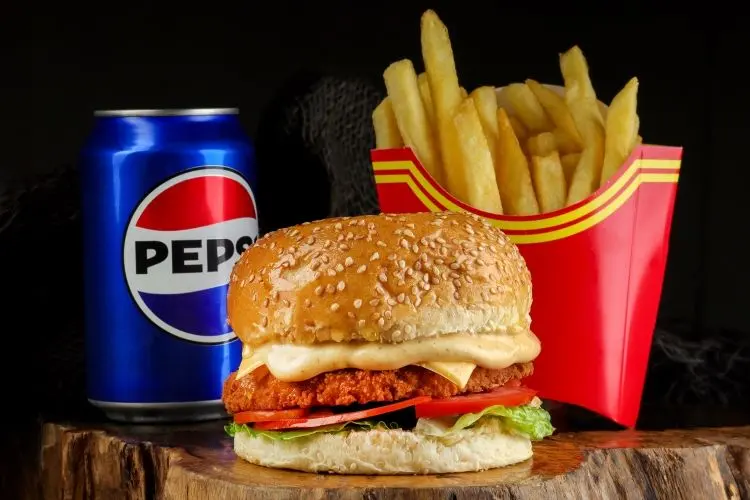 Chicken burger meal