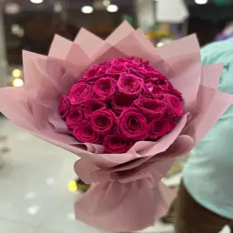 Round Fuchsia Bouquet