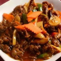 Lamb with Black Mushroom and Bamboo Shoots