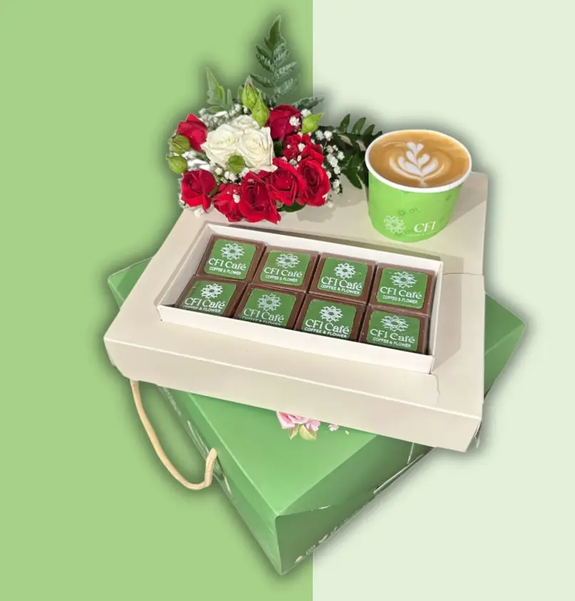 البوكس الفاخر ( ورد، شوكولاته، مشروب)
