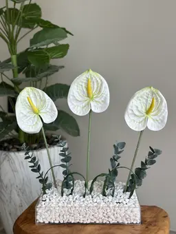 Artificial white anthurium flower