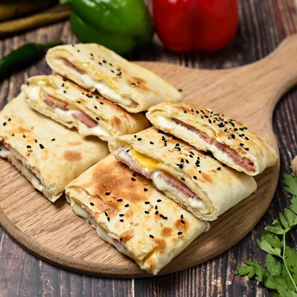Mortadella and Smoked Cheese Arayes