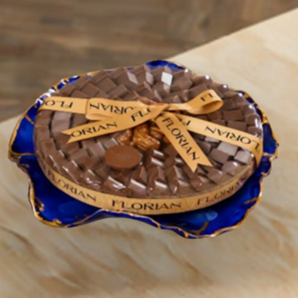 Chocolate Ceramic Tray Square (Blue) 700 Gm