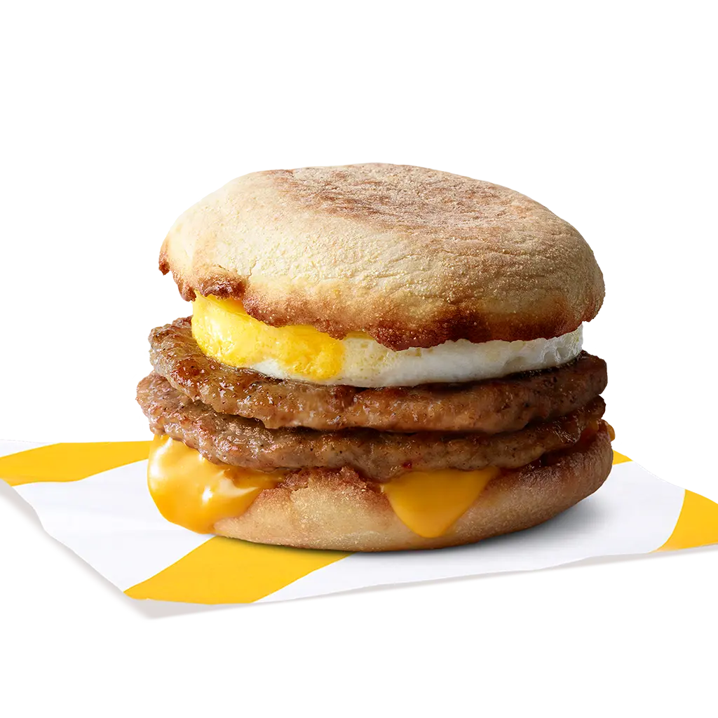Double - Up Sausage with Egg McMuffin Sandwich