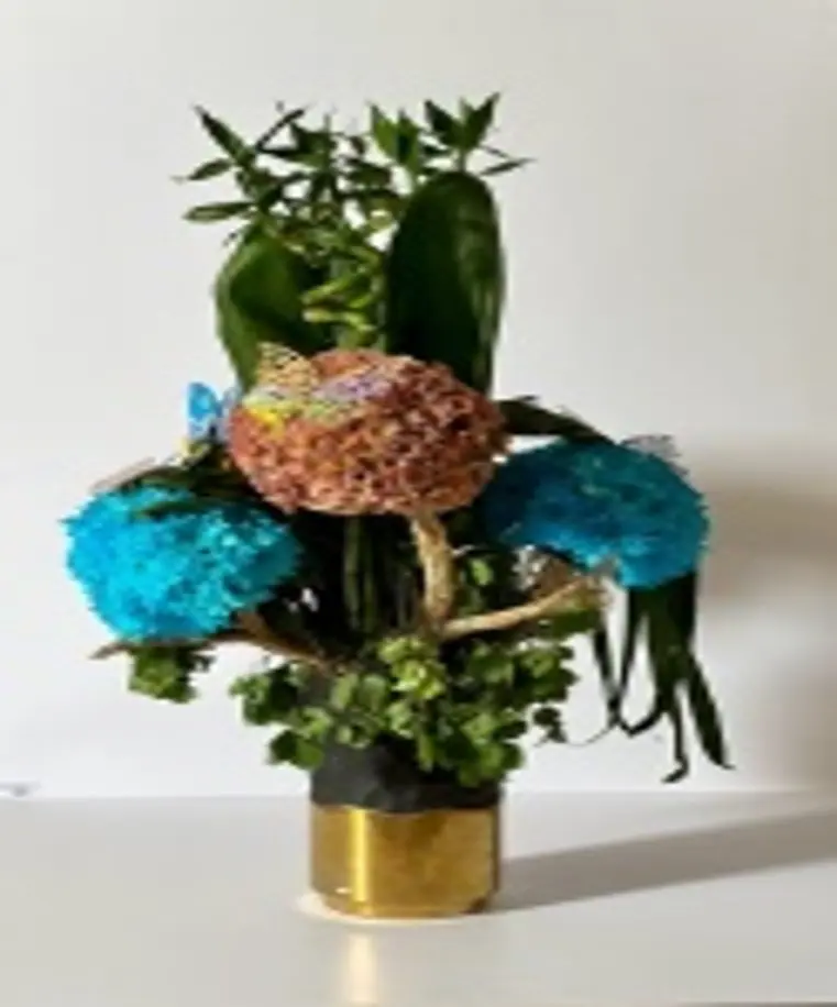 Cylinder Vase with Bamboo Stem