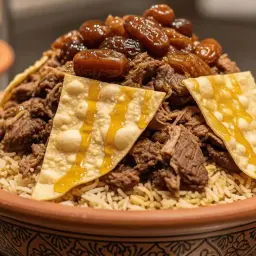 طبق فتة  بالتمر سمن وعسل