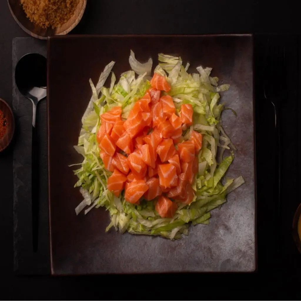 Crunchy Spicy Salmon Salad