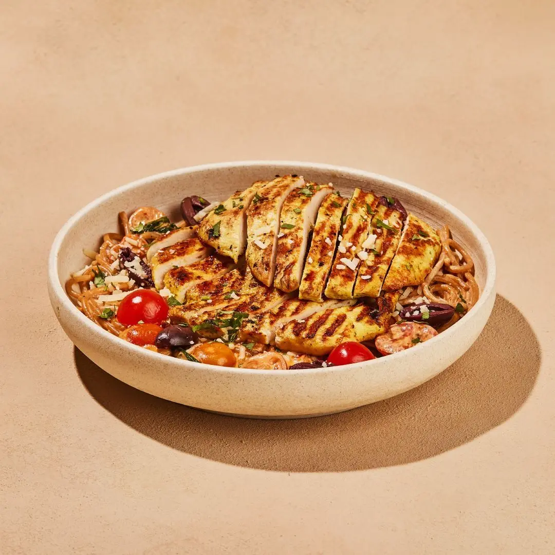 High Protein Creamy Chicken Spaghetti