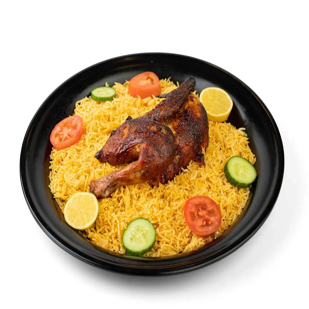 Half Grilled Chicken with Rice