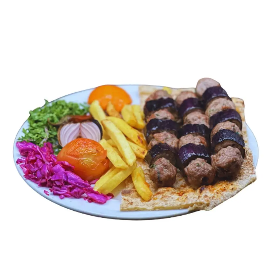 Grilled Kebab and Eggplant