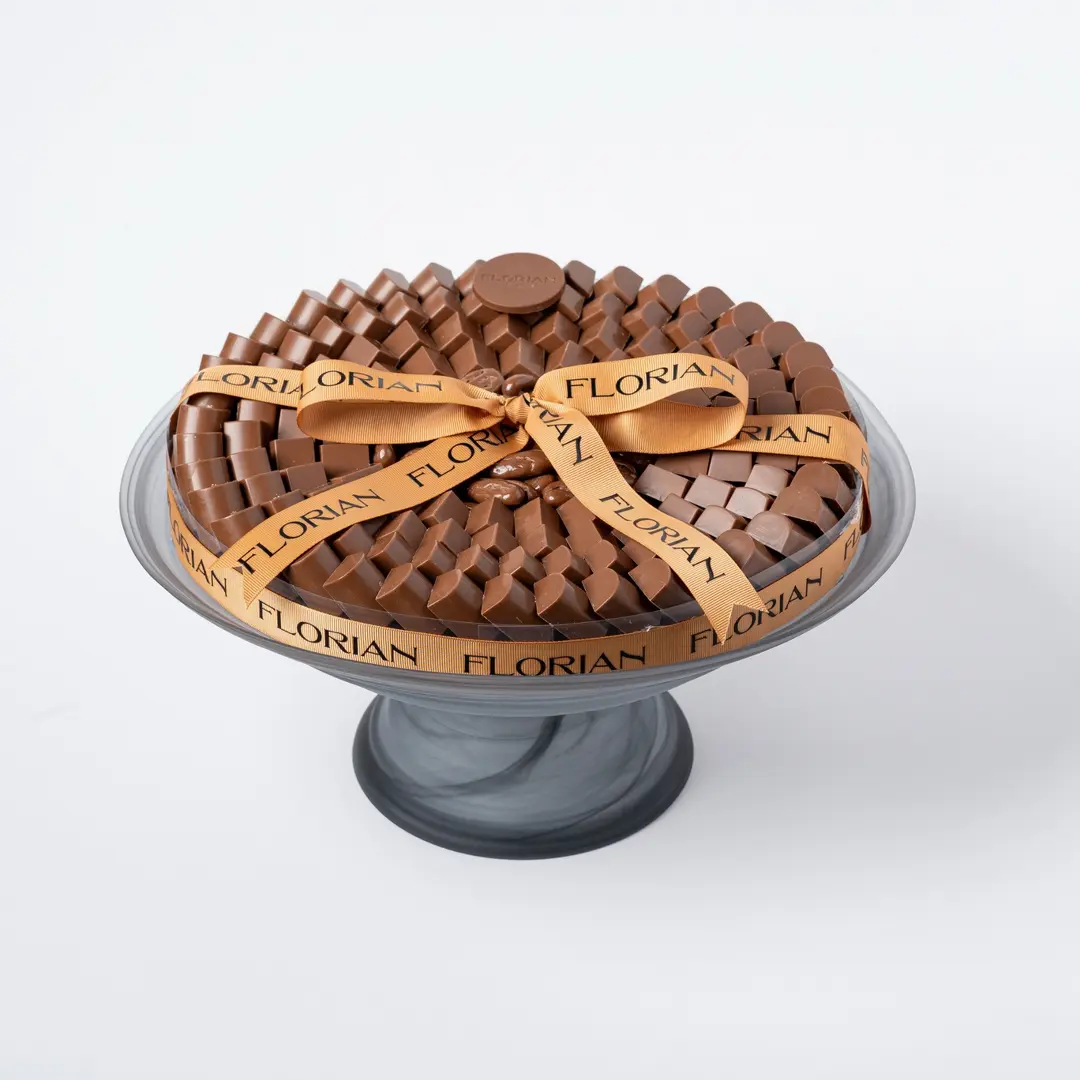 Chocolate Big Dark Blue Plate with Stand