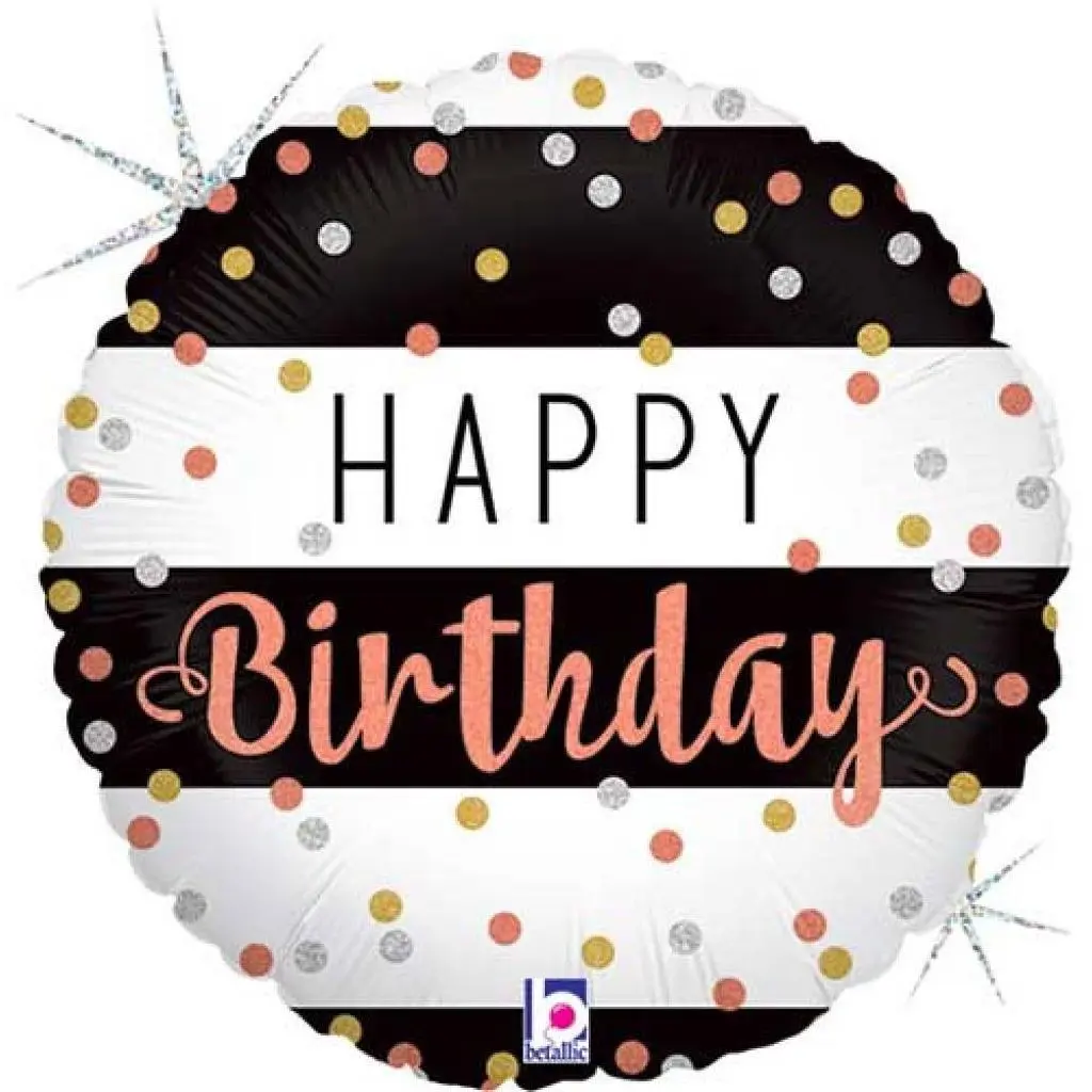Rose Gold Confetti Birthday Balloon