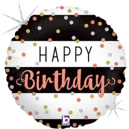 Rose Gold Confetti Birthday Balloon