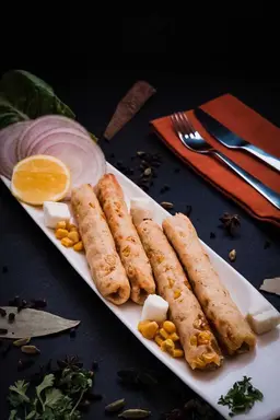 Paneer corn seekh kabab
