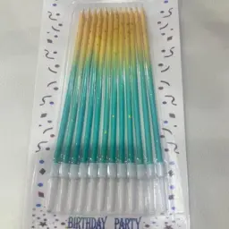 شموع طويلة تيفاني وذهبي مع كارت