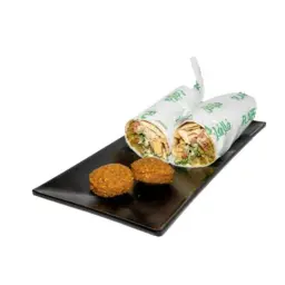 Falafel Sandwich with Hummus, Egg, and Cheese