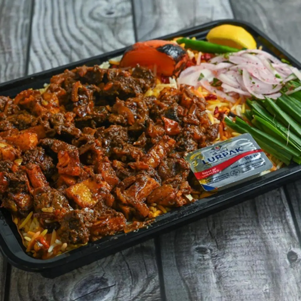 Fried Meat Tikka with Rice