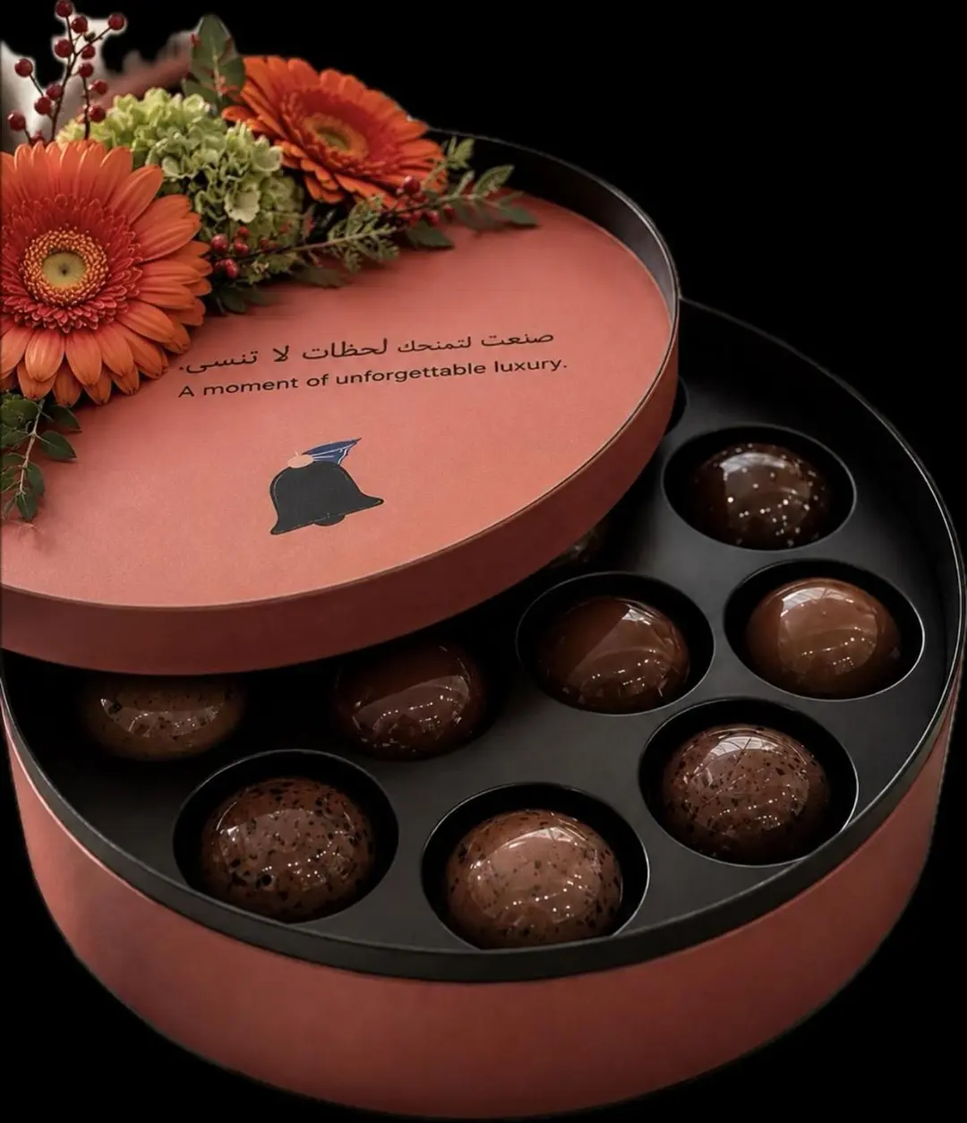 Chocolate macarons with various fillings 005244