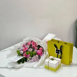 White Vase Package With Chocolate Gardener