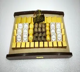 صينية العيد خشبية دائرية الحواف من خشب