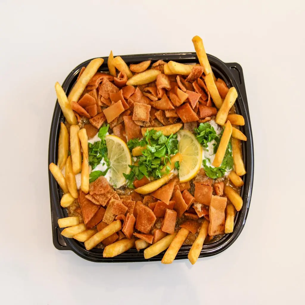 فتة ورق العنب والبطاطس
